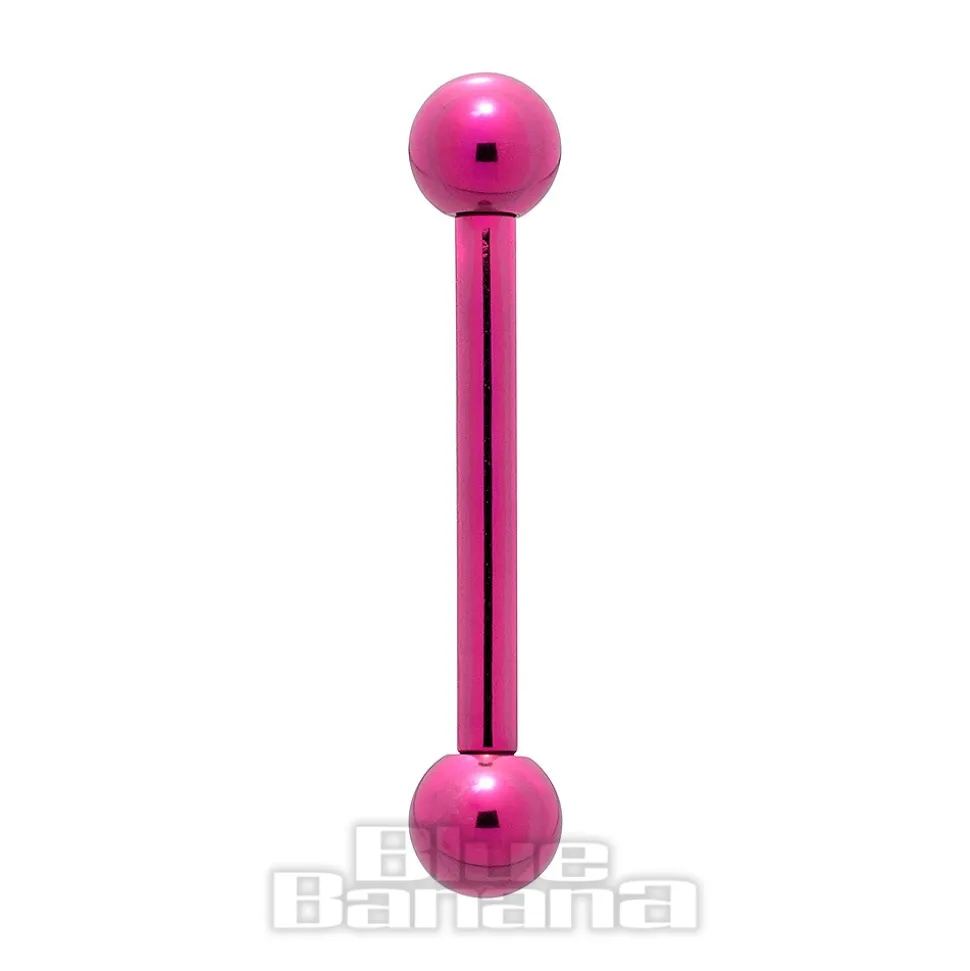 Blue Banana Coloured Titanium 1.6mm Barbell (Fuchsia)