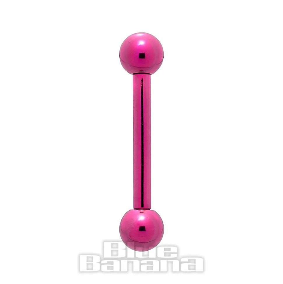 Blue Banana Coloured Titanium 1.6mm Barbell (Fuchsia)