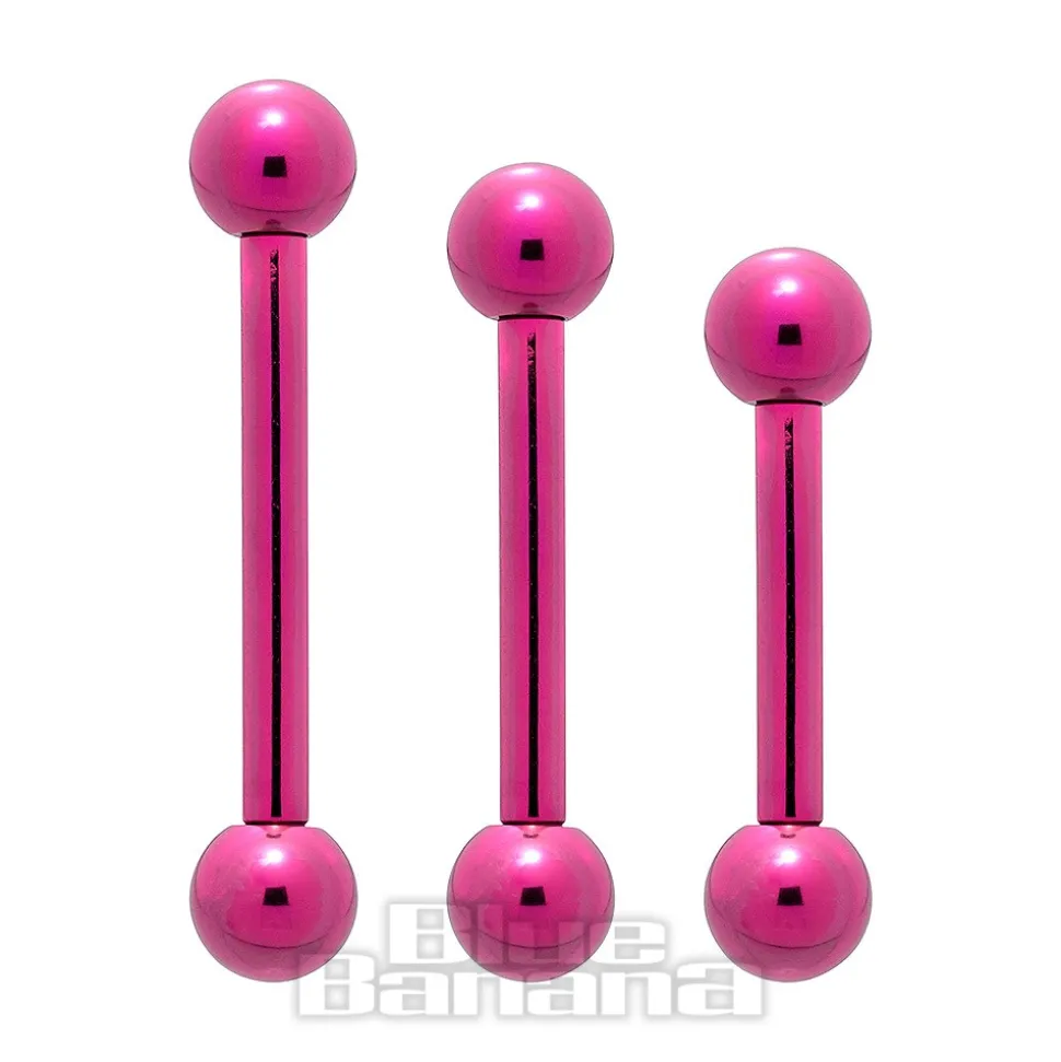 Blue Banana Coloured Titanium 1.6mm Barbell (Fuchsia)