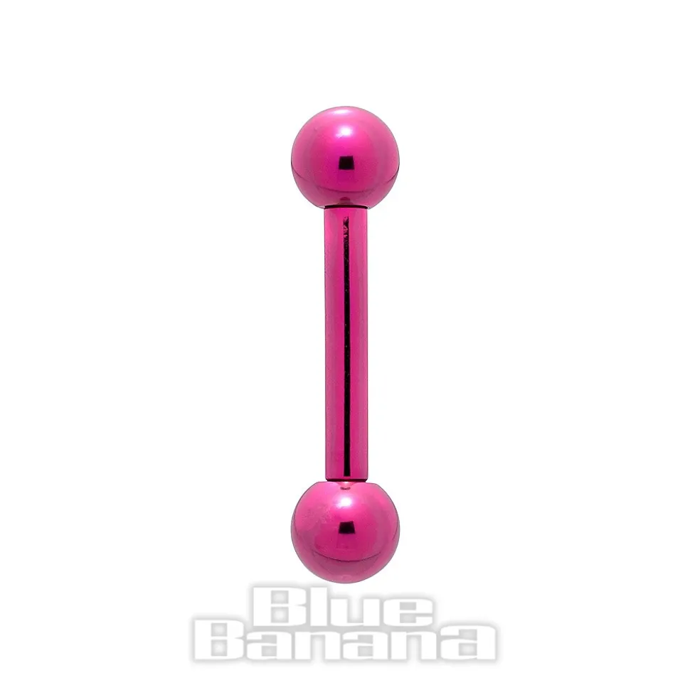 Blue Banana Coloured Titanium 1.6mm Barbell (Fuchsia)