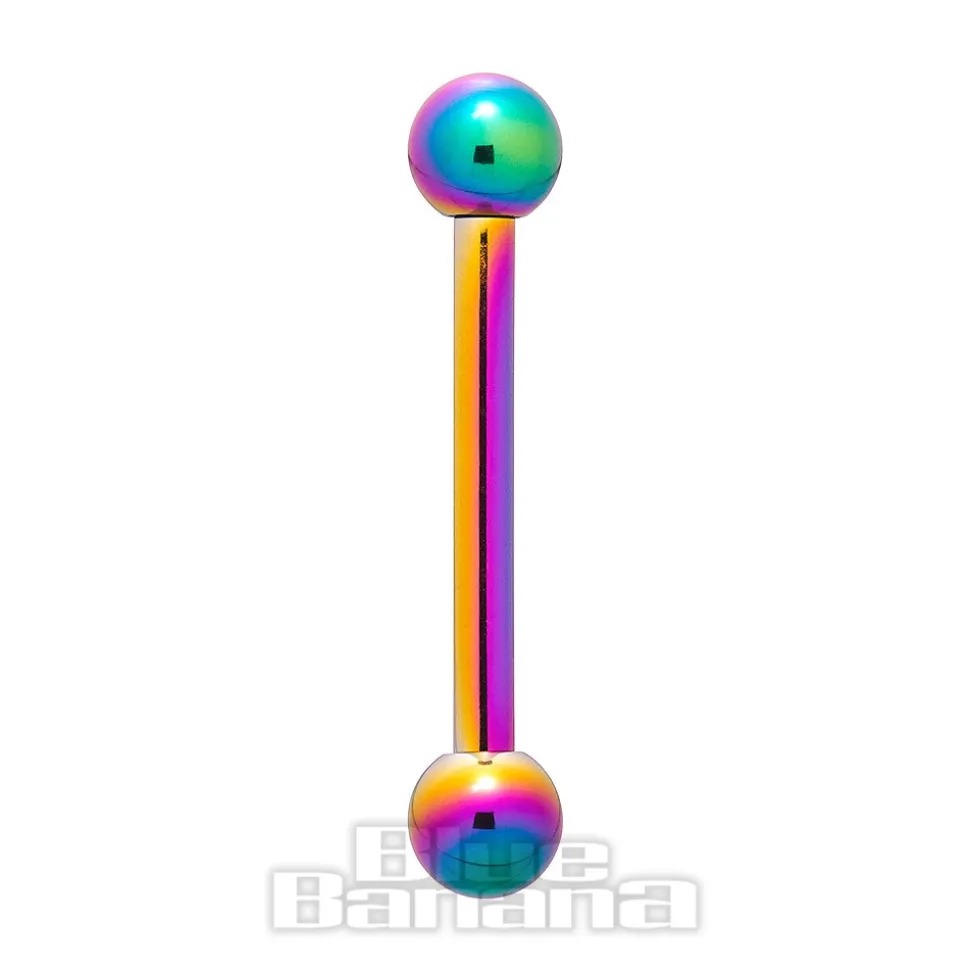 Blue Banana Coloured Titanium 1.6mm Barbell (Rainbow)