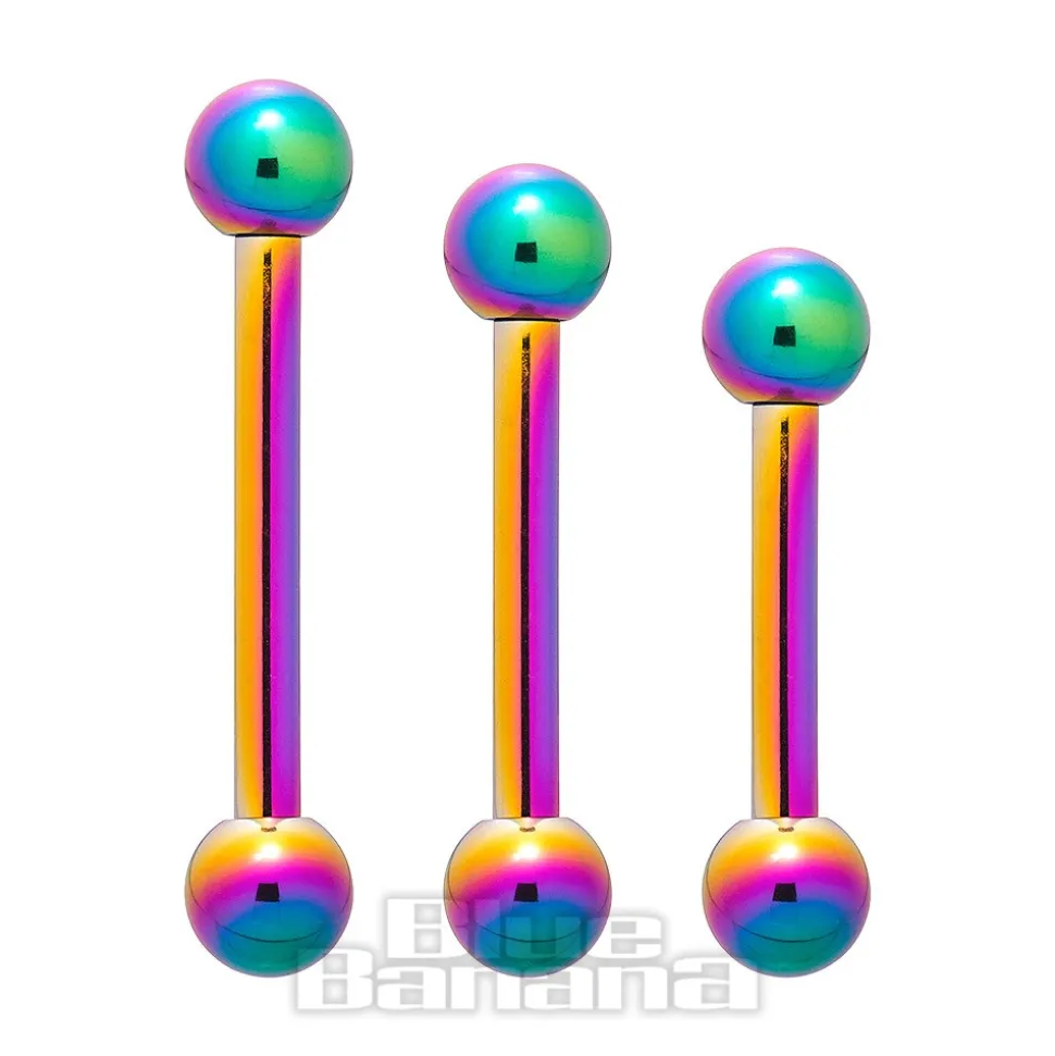 Blue Banana Coloured Titanium 1.6mm Barbell (Rainbow)