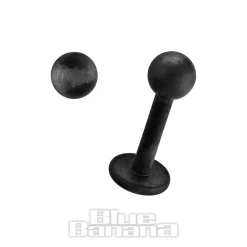 Blue Banana Coloured Titanium 1.2mm Labret (Matt Black)
