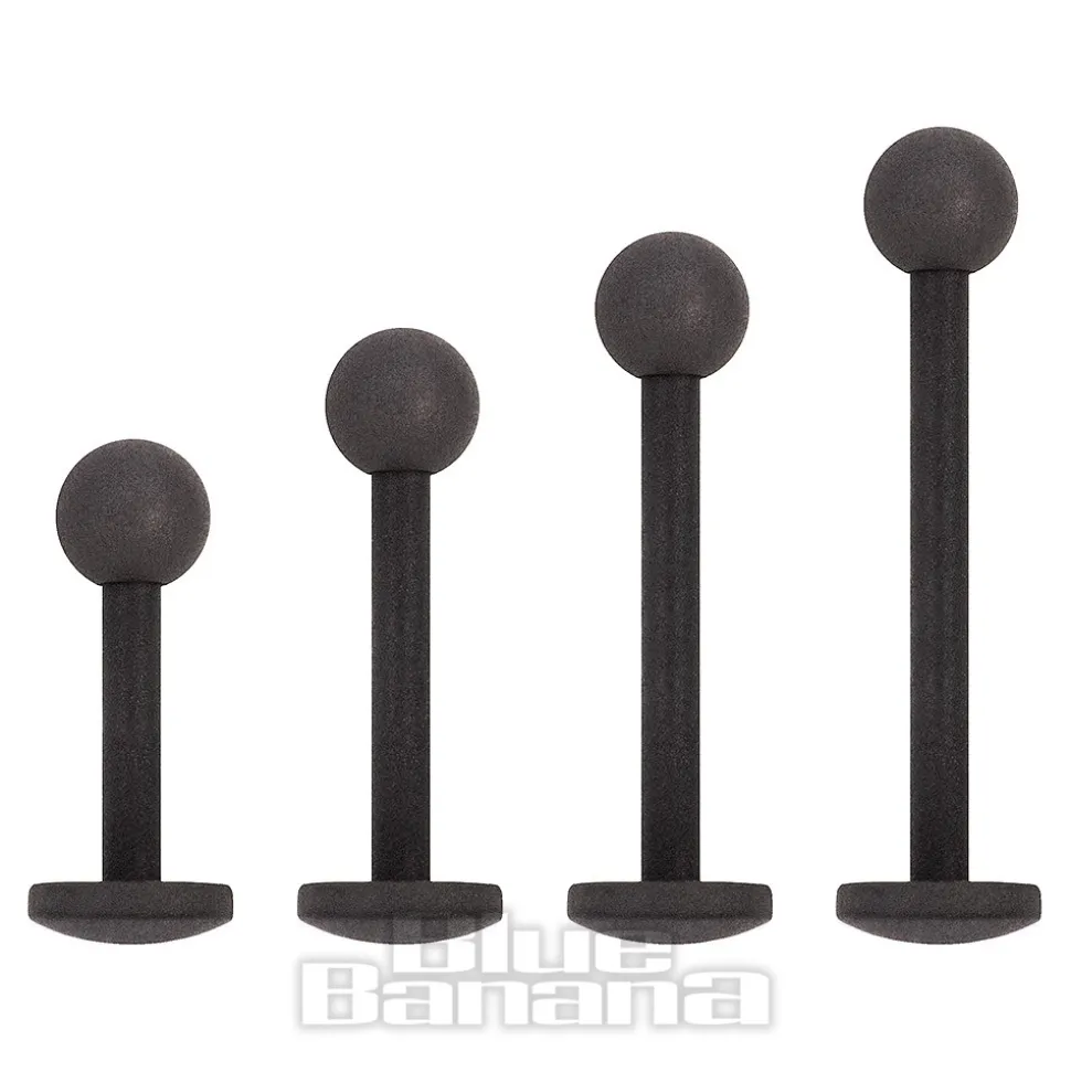 Blue Banana Coloured Titanium 1.2mm Labret (Matt Black)