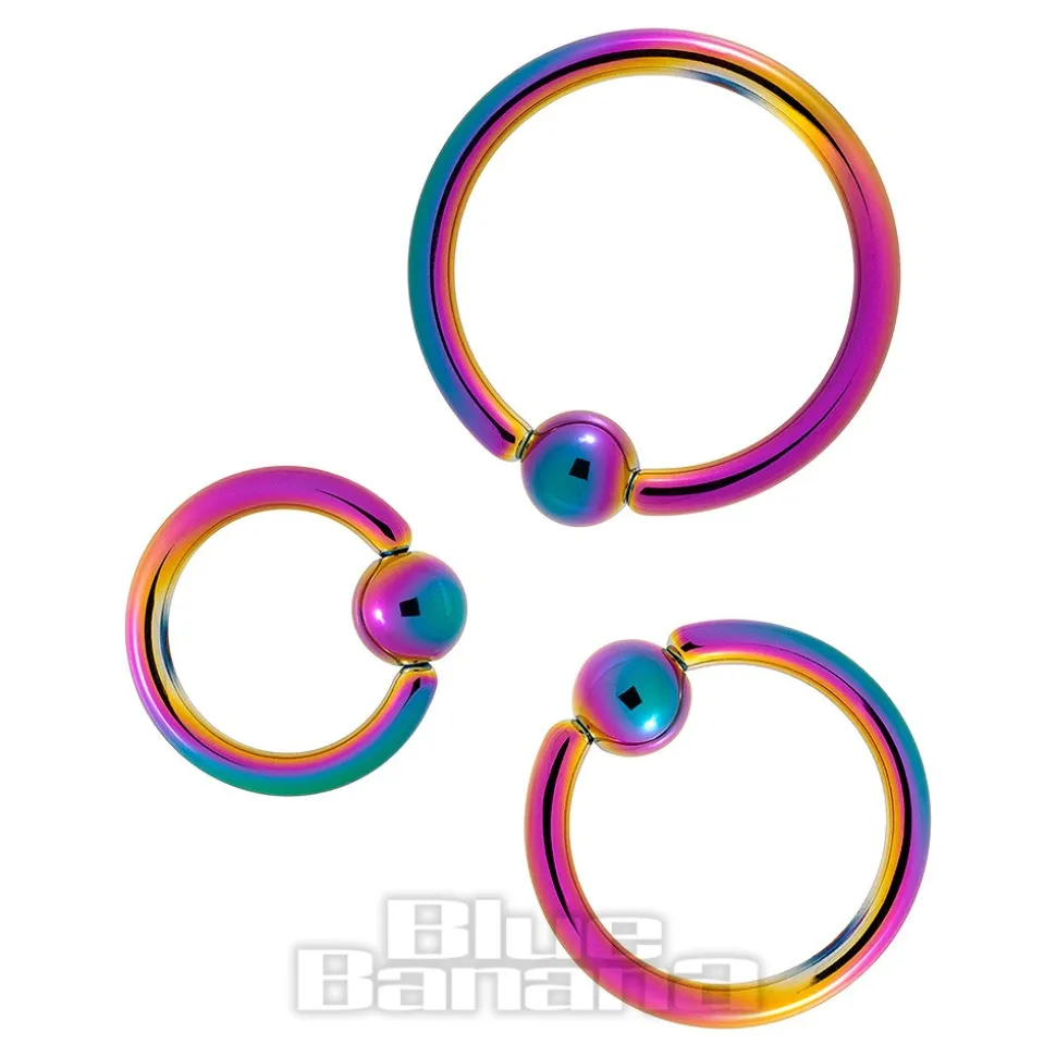 Blue Banana Coloured Titanium 1.2mm BCR (Multicoloured)