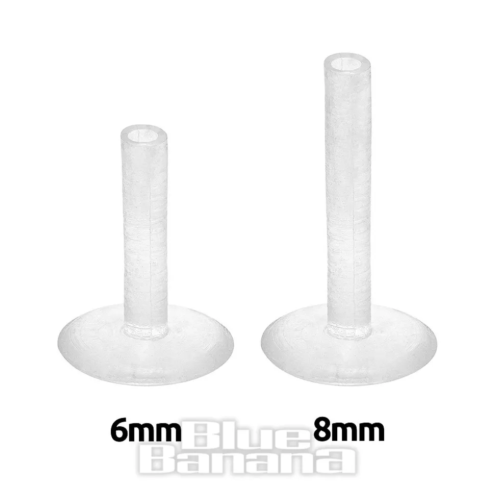 Blue Banana Cross Bioflex 1.2mm Tragus Stud (Clear/Silver)