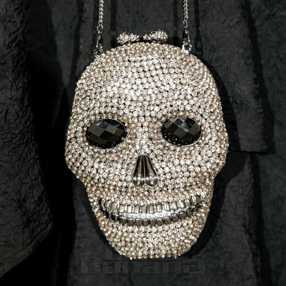 Blue Banana Crystal Skull Bag (Silver)