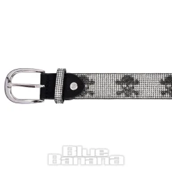 Blue Banana Crystal Skulls Belt (Black)