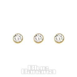 Blue Banana 9ct Gold 0.5mm Jewelled Nose Studs (Pack of 3)