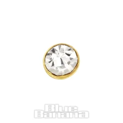 Blue Banana 9ct Gold 0.5mm Nose Stud (Crystal)