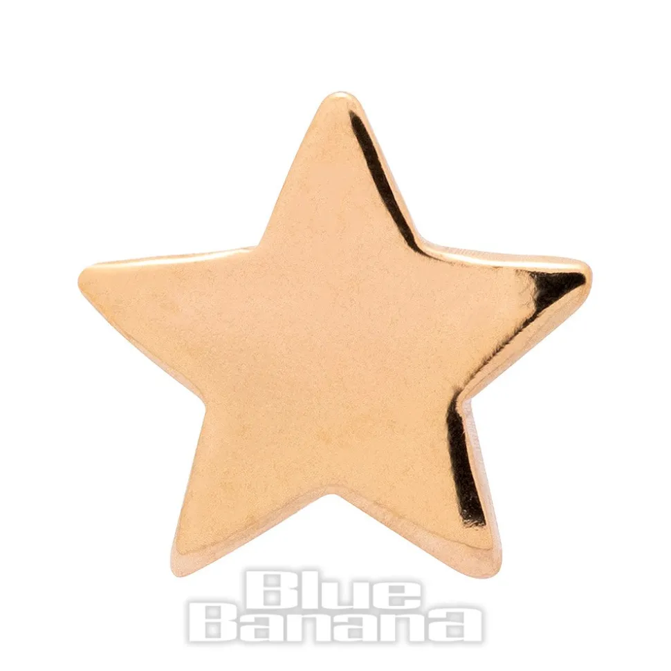 Blue Banana Cubic Zirconia Star 14k Gold Threadless Top (Gold)