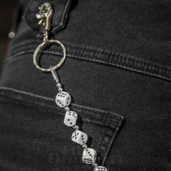 Blue Banana Dice Wallet & Keychain (White)