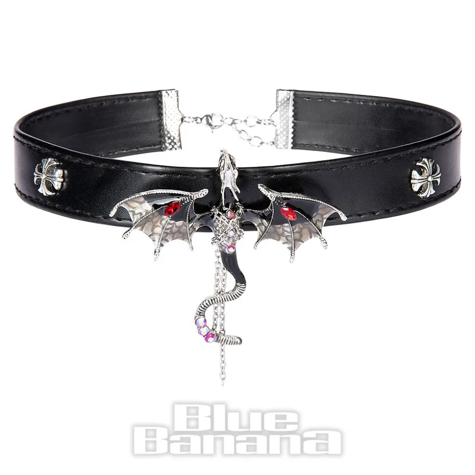 Blue Banana Dragon Choker (Silver)
