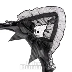 Blue Banana Ears & Bow Wide Headband (Black)