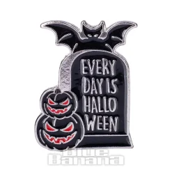 Blue Banana Everyday Is Halloween Pin Badge (Black)