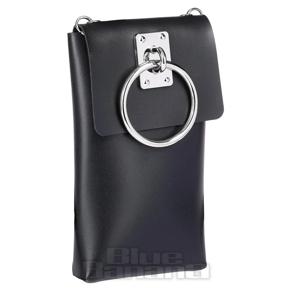 Blue Banana Faux Leather Ring Bag (Black)