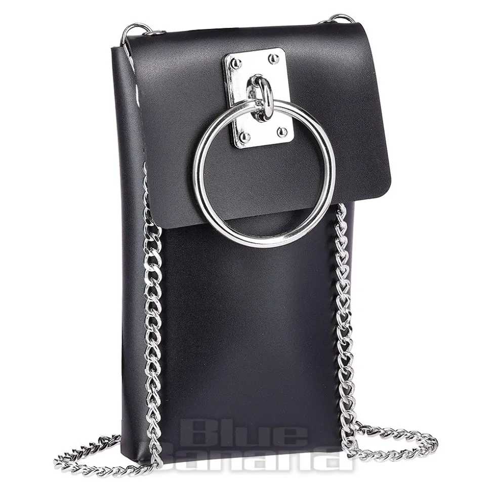 Blue Banana Faux Leather Ring Bag (Black)