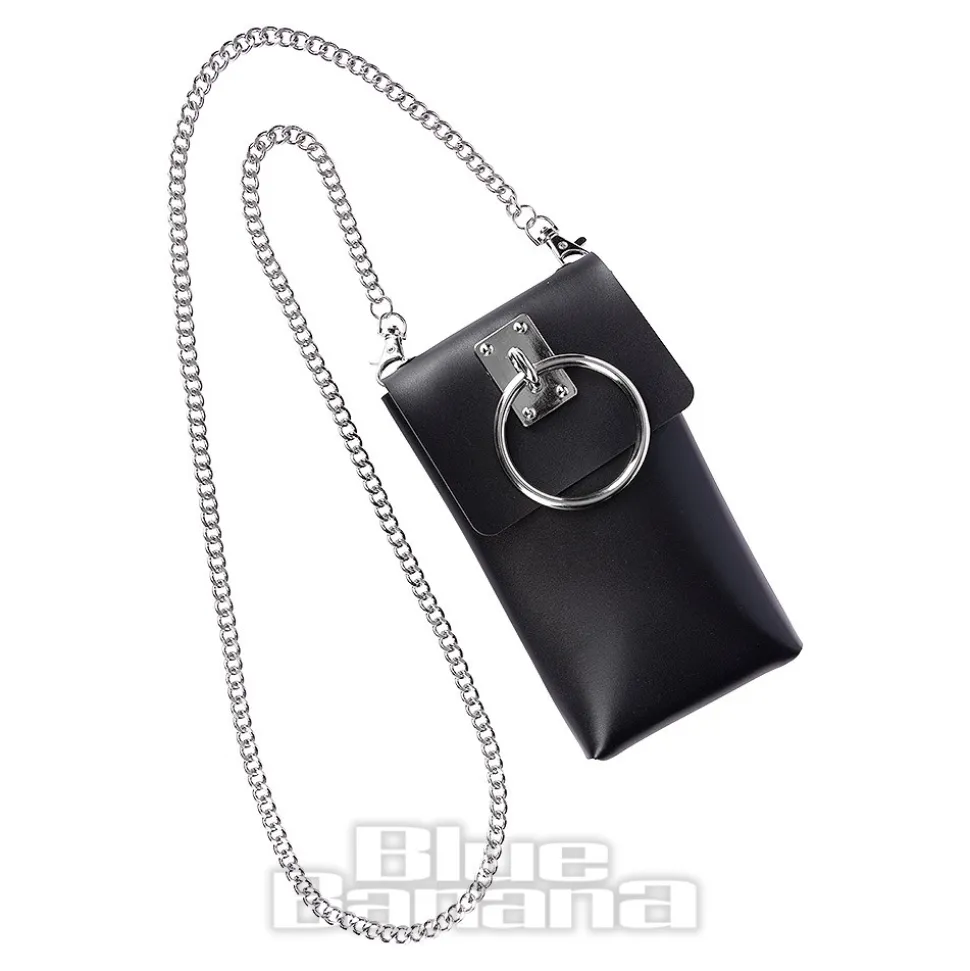 Blue Banana Faux Leather Ring Bag (Black)