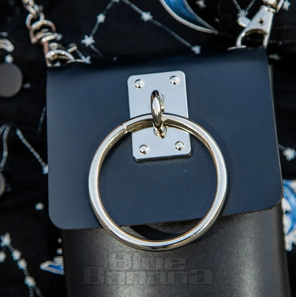 Blue Banana Faux Leather Ring Bag (Black)