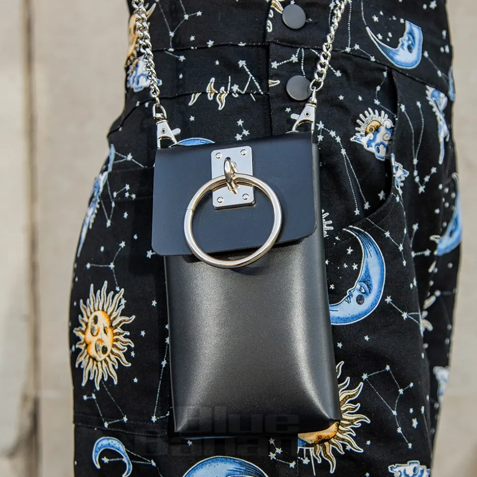 Blue Banana Faux Leather Ring Bag (Black)