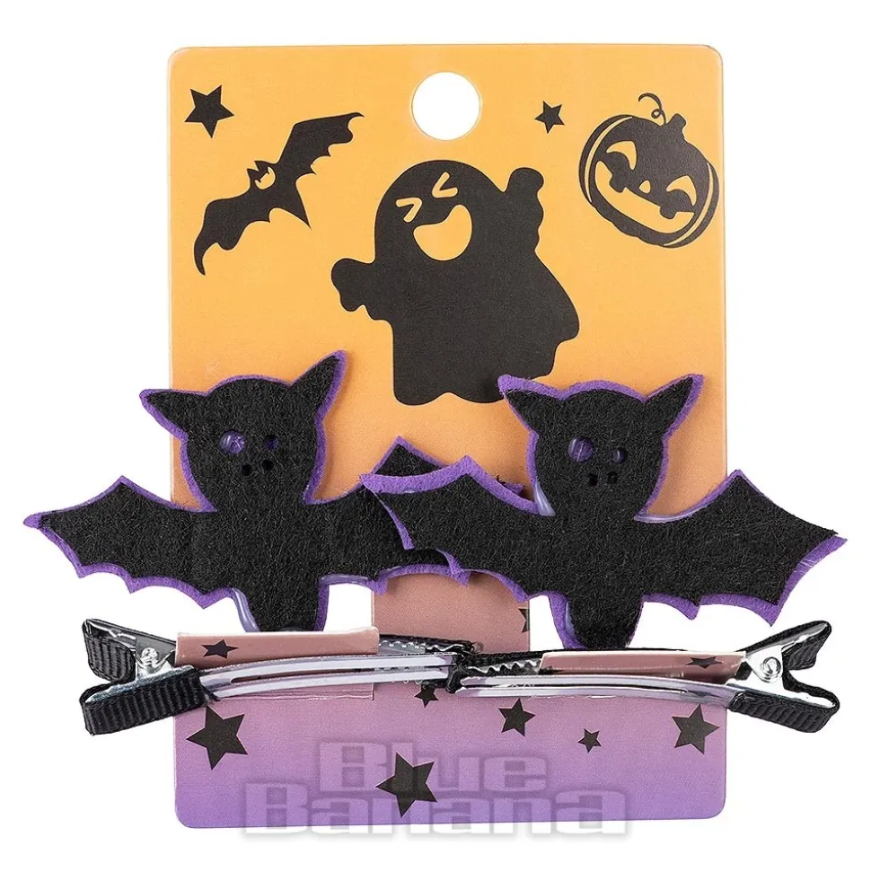 Blue Banana Felt Bat Hair Clip (Black)