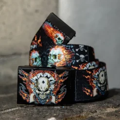 Blue Banana Fire Skull Belt (Black)