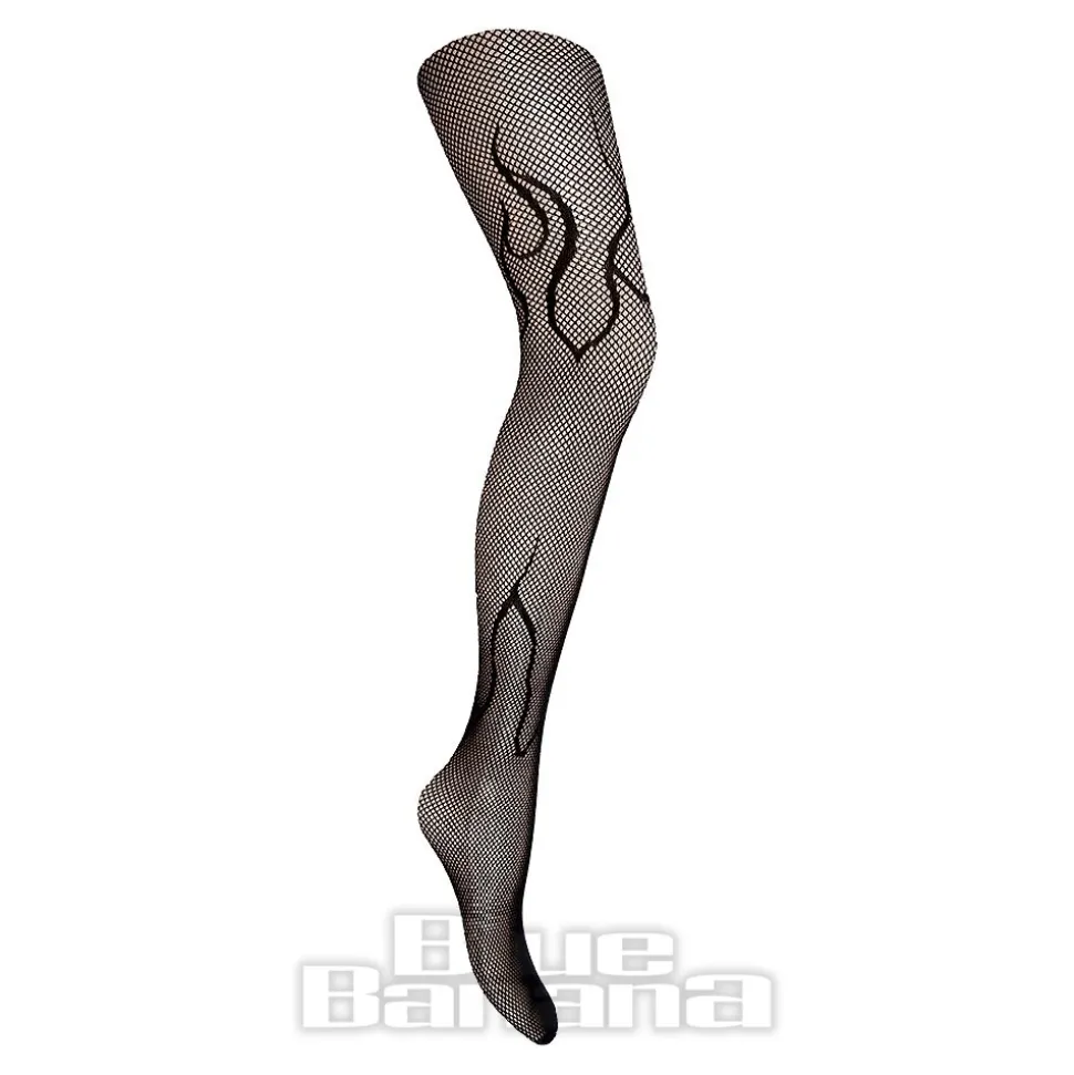 Blue Banana Flames Tights (Black)