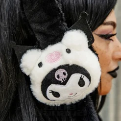 Blue Banana Flipping Ears Panda Skull Headband (Black/White)