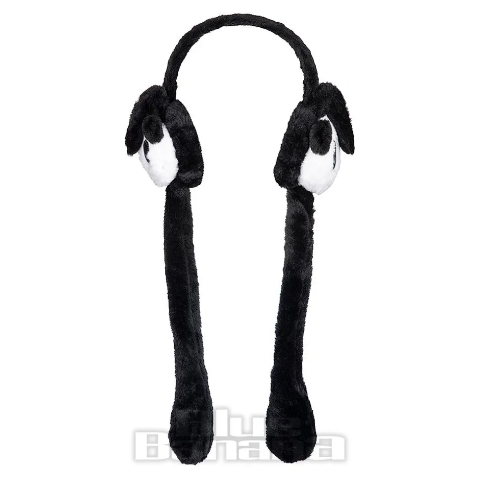 Blue Banana Flipping Ears Panda Headband (Black/White)