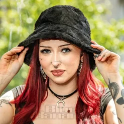 Blue Banana Fluffy Bucket Hat (Black)