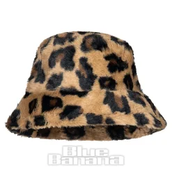 Blue Banana Fluffy Bucket Hat (Leopard)