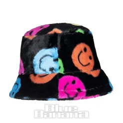 Blue Banana Fluffy Bucket Hat (Smiley)