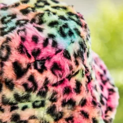 Blue Banana Fluffy Leopard Bucket Hat (Rainbow)