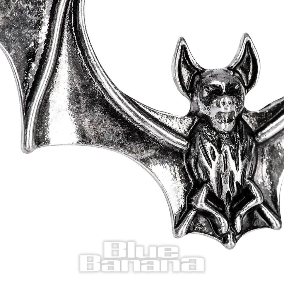 Blue Banana Flying Bat Plug Hoops (Silver)