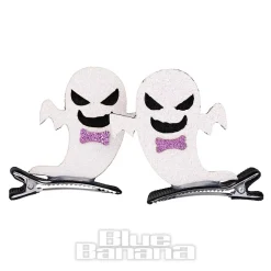 Blue Banana Ghosts Hair Clip (White)