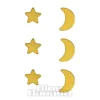Blue Banana Gold Moon & Star Nose Studs (6 Pack)
