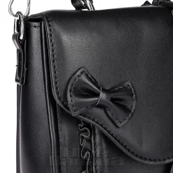 Blue Banana Hearts & Bow Handbag (Black)