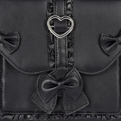 Blue Banana Hearts & Bow Handbag (Black)