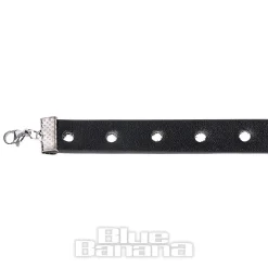 Blue Banana Heart & Skull Chain Choker (Black/Silver)