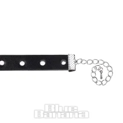 Blue Banana Heart & Skull Chain Choker (Black/Silver)