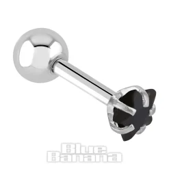 Blue Banana Jewel Star 1.2 x 6mm Tragus Bar (Black)