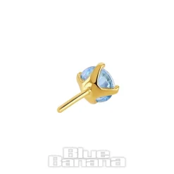 Blue Banana 14K Gold 2mm Cubic Zirconia Threadless Top (Aqua)