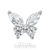 Blue Banana 14K White Gold Cubic Zirconia Butterfly Threadless Top (White Gold)