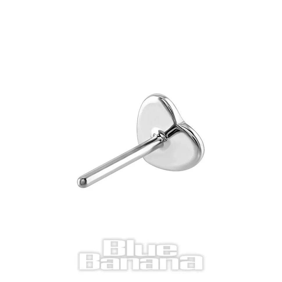 Blue Banana 14K White Gold Heart Threadless Top (White Gold)