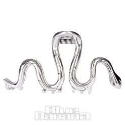Blue Banana Large Snake Hair Clip (Silver)