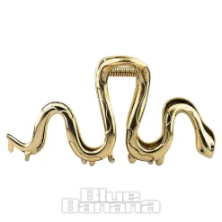 Blue Banana Large Snake Hair Clip (Antique Gold)