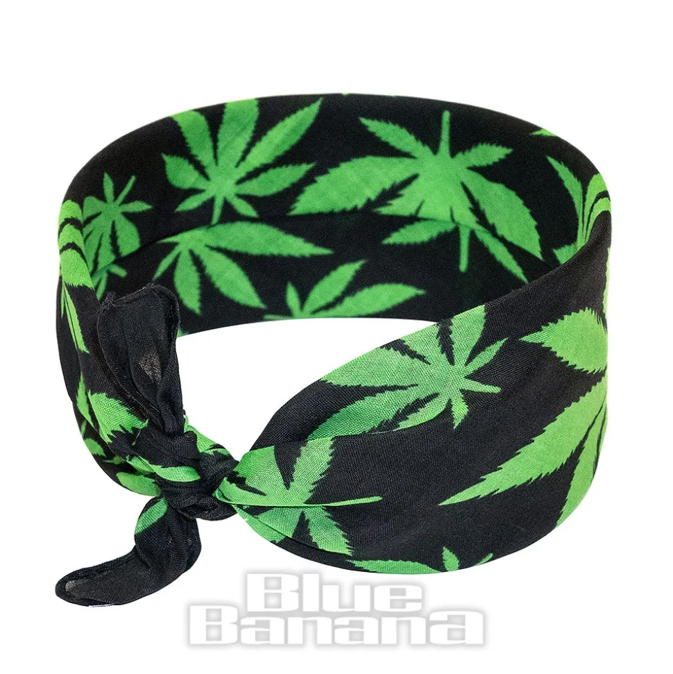 Blue Banana Leaf Bandana (Black/Green)