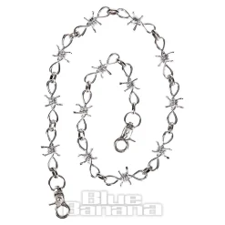 Blue Banana Long Barbed Wire Chain (Silver)