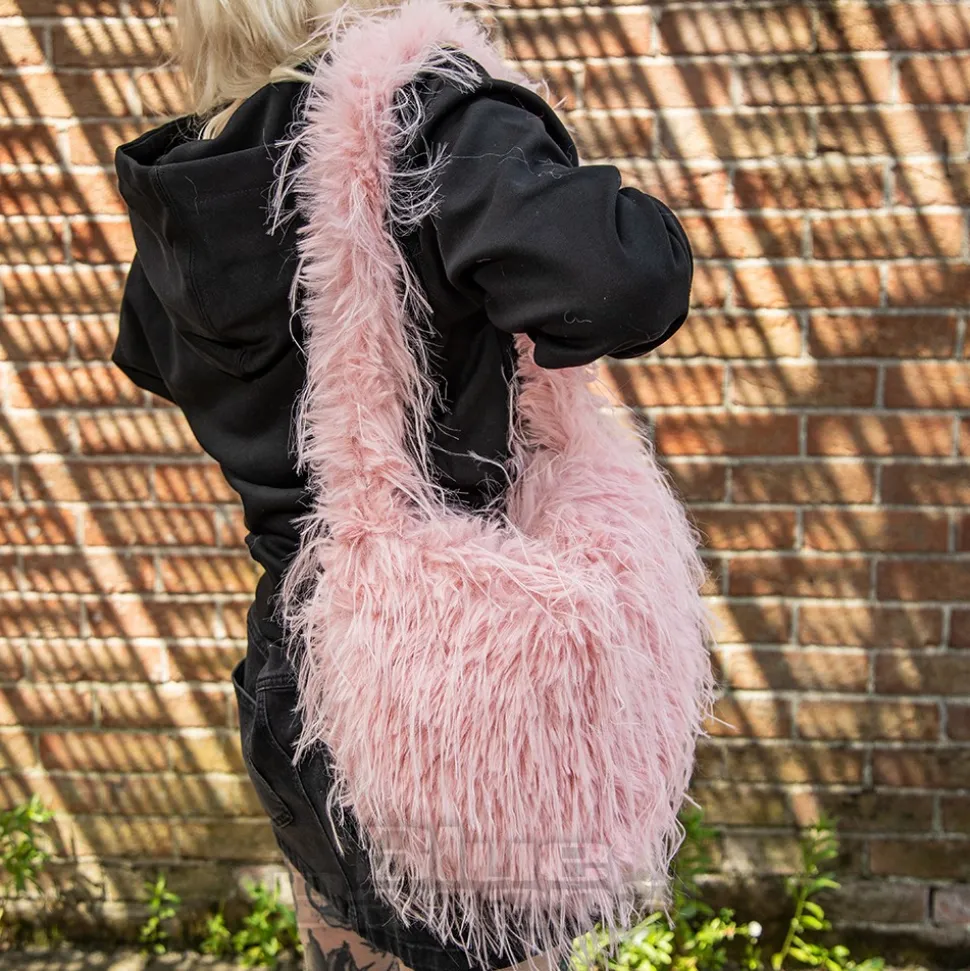 Blue Banana Long Fur Bag (Baby Pink)