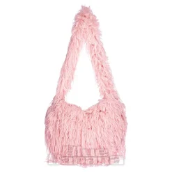Blue Banana Long Fur Bag (Baby Pink)